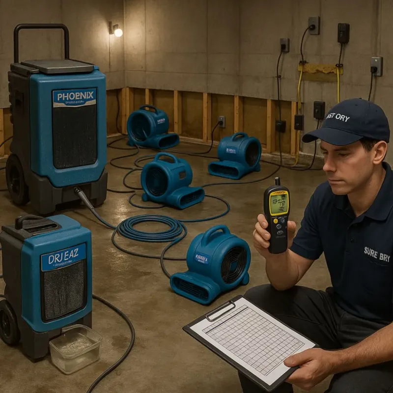 Structural Drying and Dehumidification process in Beaufort County, NC